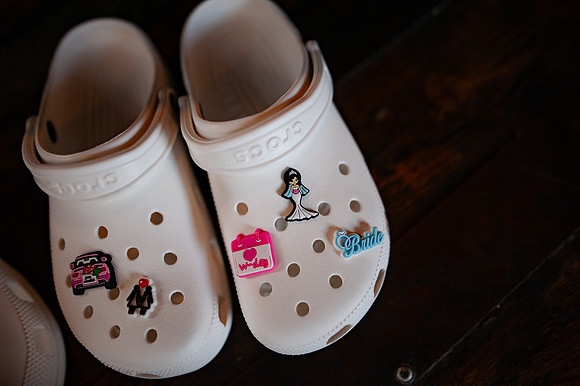 white-crocs-wedding-charms-bride-shoes